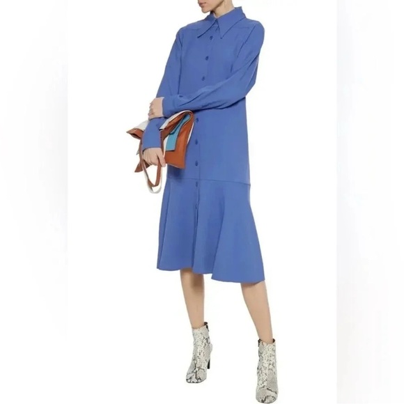 NWT  $758 Tibi Elegant Blue Long-Sleeve Dress size 2 - Picture 3 of 10